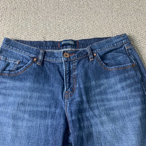 Bootheel Womens Shorts‎ Size 31/10 Blue Dark Wash Denim Boyfriend Mid Rise - Picture 2 of 12